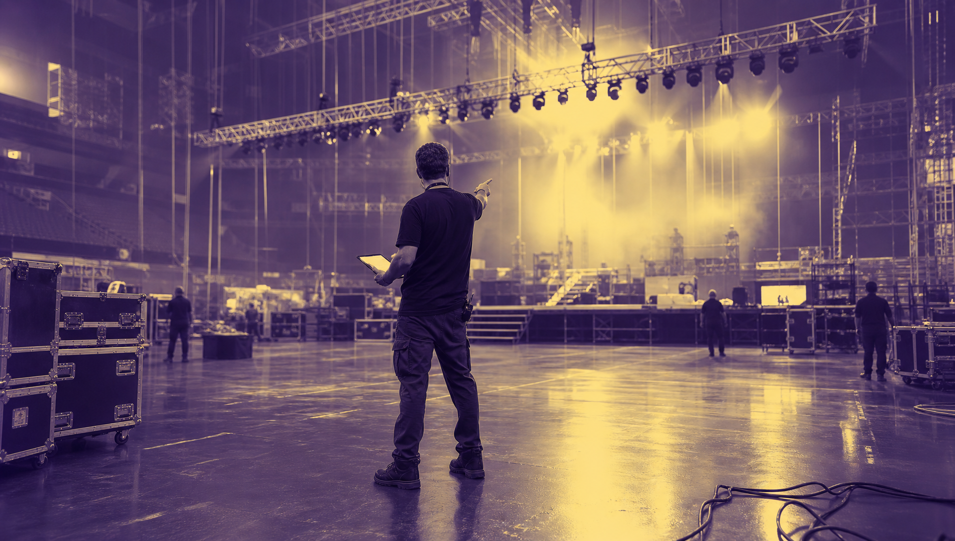 Chaos Theory team directing an event build in South Africa