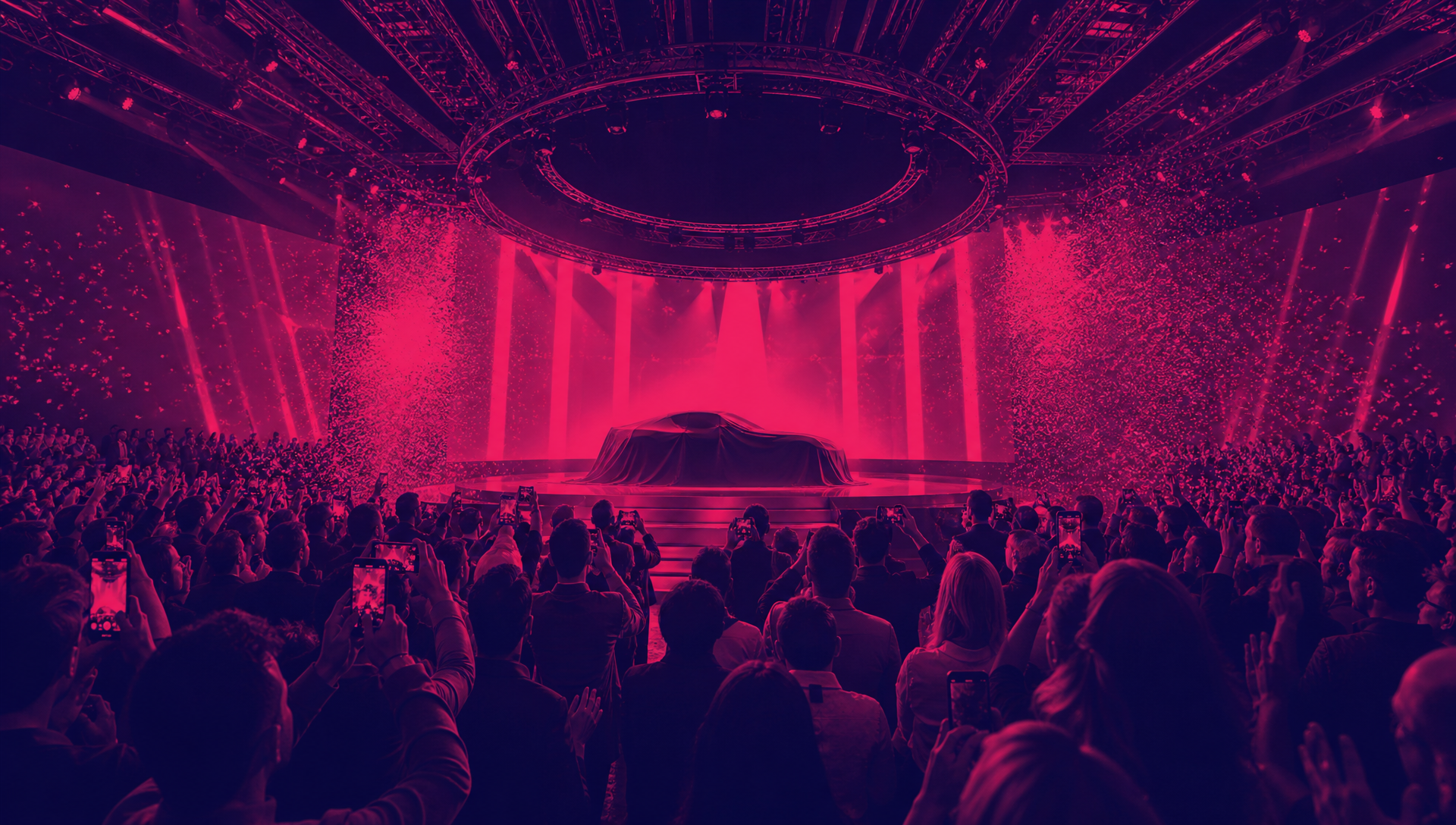 Product launch event agency reveal moment with rights in motion at a Chaos Theory event