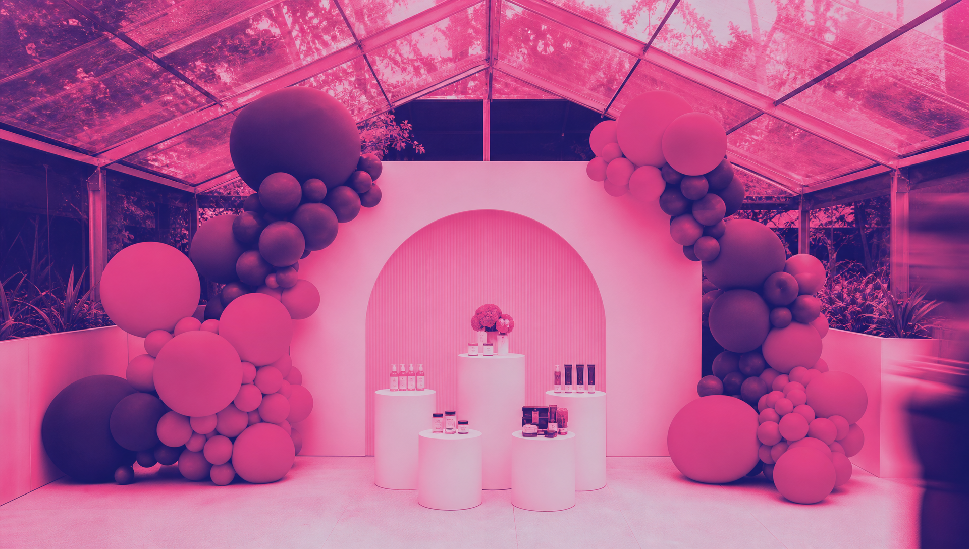 Display before the crowd arrives at a Chaos Theory experiential campaign